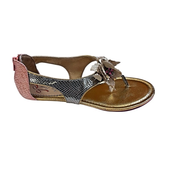 Poetic License Shoes - Poetic License Metallic Flower Sandals 39.5